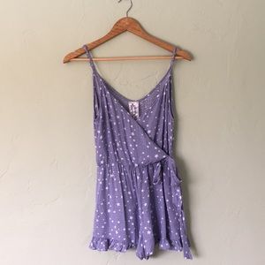 Sadie and Sage Light Blue Star Romper Patriotic